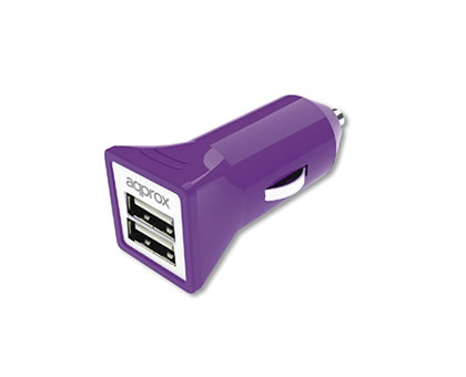 approx appusbcar31P cargador coche 2 Usb 31A Purpura